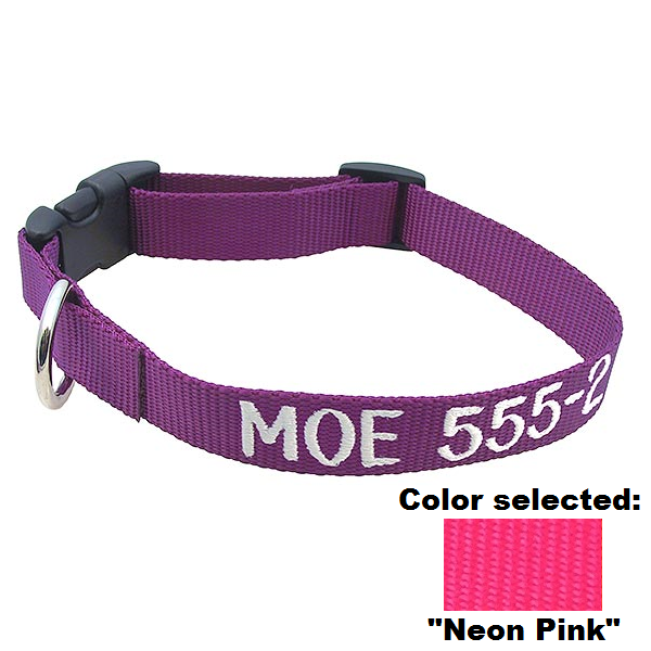Adjustable Nylon Collar - with Personalized Embroidery, - Lucky Pet